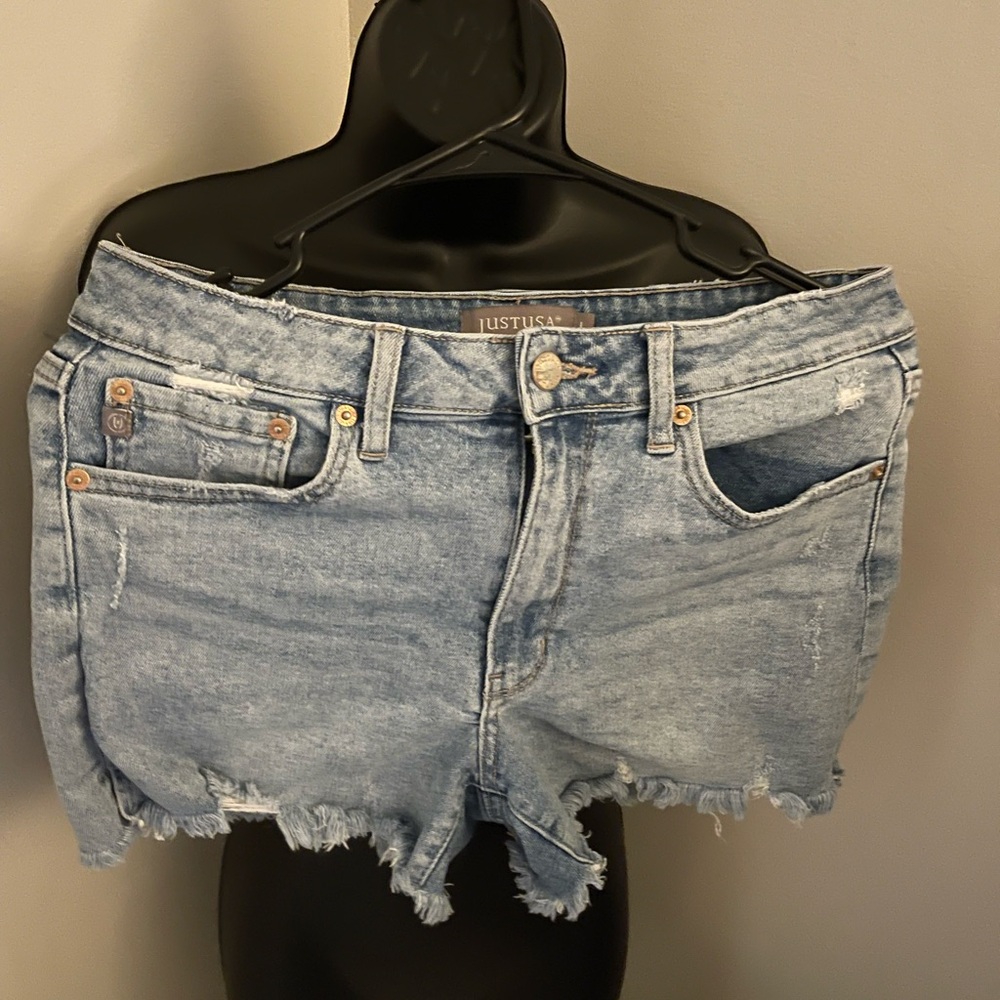 Just USA Women's Distressed Blue Jean Shorts
